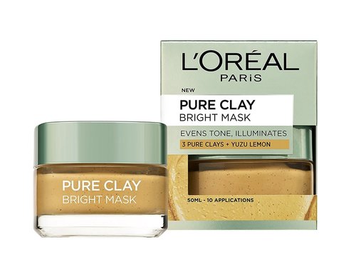 LOREAL CLAY BRIGHT MASK YUZU LEMO 50ML YELLOW